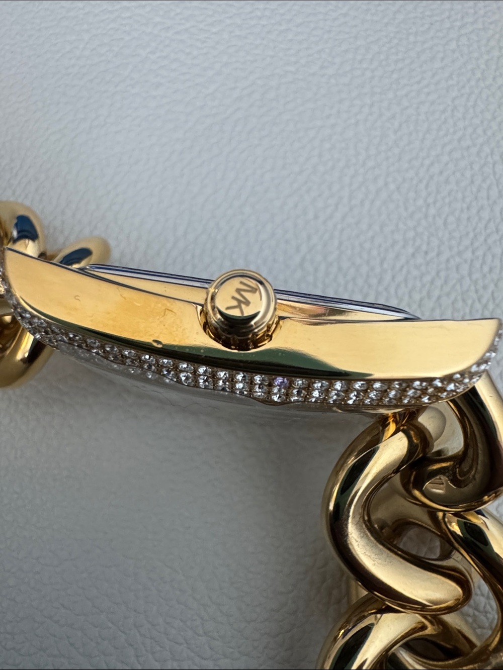 Michael Kors Gold Chain-Link Crystal Accent Women's Watch - Picture 8 of 11